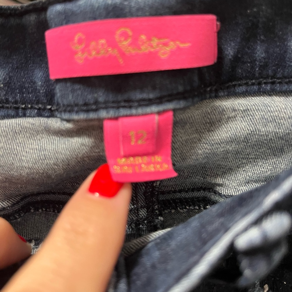 Lilly Pulitzer Dark Blue Jeans with Pink Label